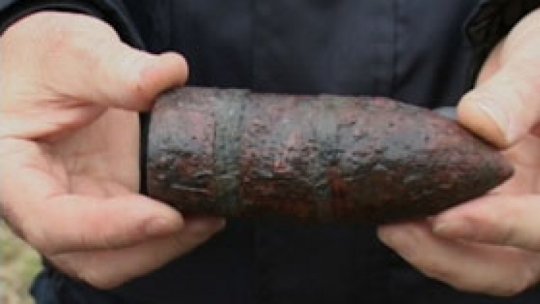 Proiectil exploziv din al II-lea război mondial găsit la Beregsău Mare,Jud. Timiş