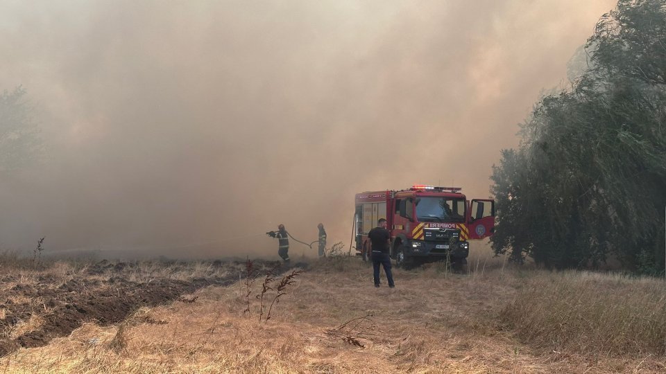 Pompierii acţionează terestru şi aerian pentru limitarea a două incendii care se manifestă în zona de nord a judeţului Mehedinţi