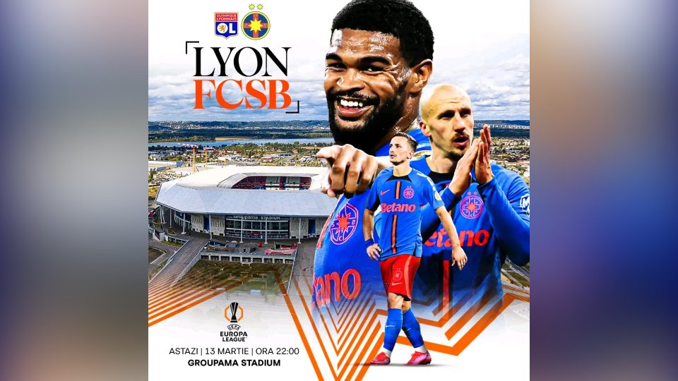 Europa League: Olympique Lyon - FCSB, ora 22:00, în direct la RRA