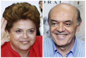 Dilma Rousseff şi Jose Serra.