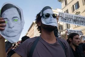 Protestatari la Roma.