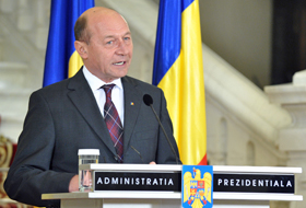 Preşedintele Rom&acirc;niei, Traian Băsescu.