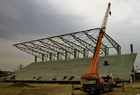 Lucrările la stadionul Ilie Oană din Ploieşti.