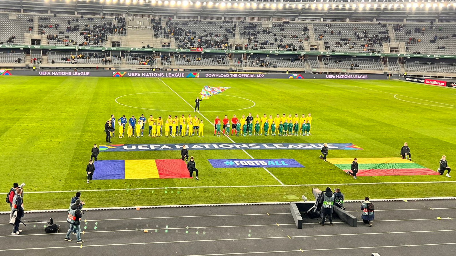 Meciul de pe stadionul Darius and Girėnas Stadium din Kaunas a fost ultimul în deplasare pentru România, în actualul sezon al Ligii Națiunilor