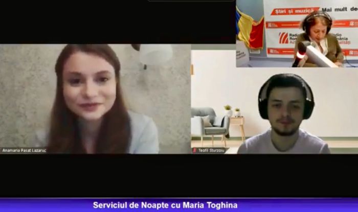 Ana Maria Pasat Lazarauc și Teofil Sturzoiu, la emisiunea Serviciul de noapte cu Maria Țoghină.