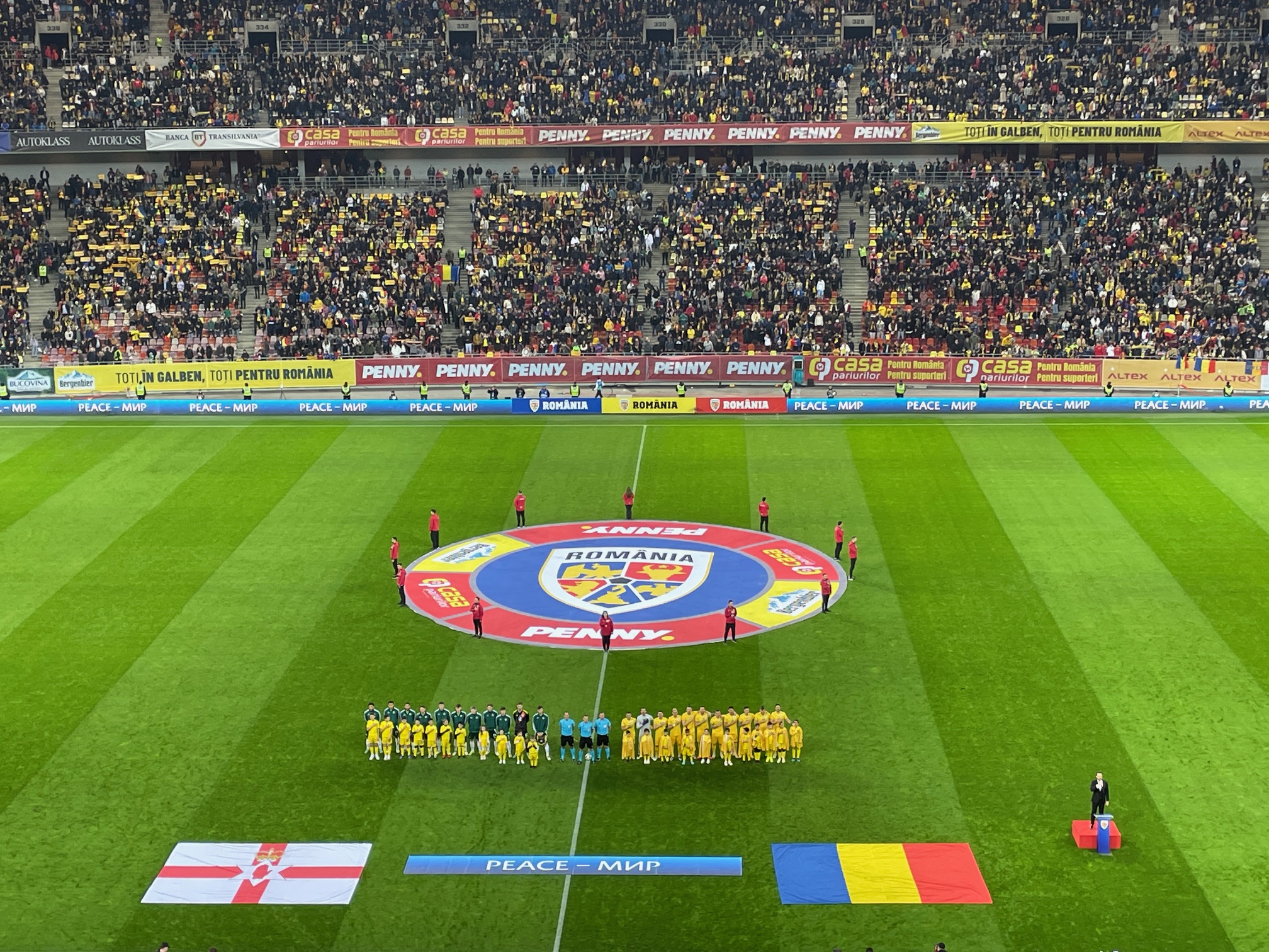 Deschiderea meciului amical de fotbal dintre România și Irlanda de Nord, București, 22 martie 2024.