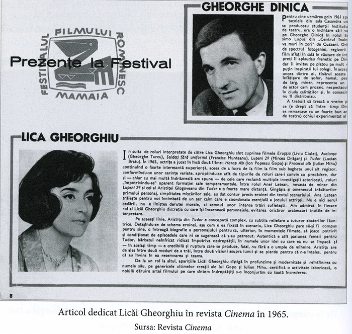 Decupaj din revista "Cinema", 1965