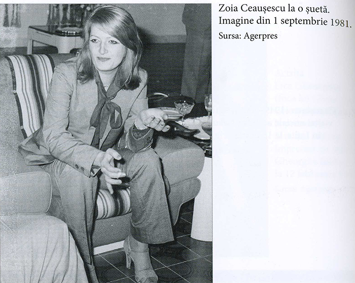 Zoia Ceauşescu la o petrecere. 1 septembrie 1981