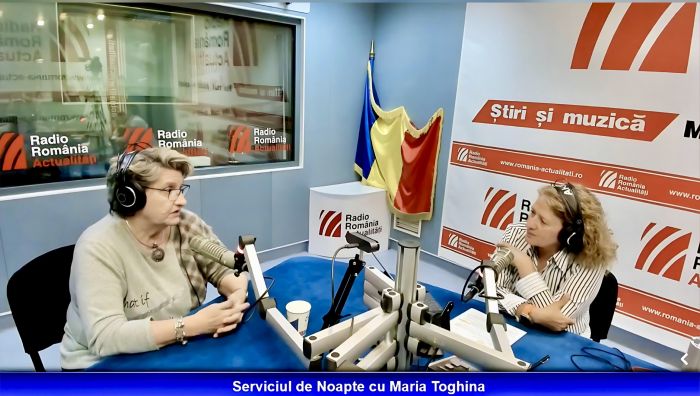 Medicul Maria Marcvart, în studioul Serviciului de noapte cu Maria Țoghină.