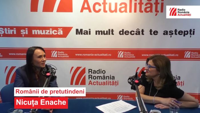 Nicuta Enache, în studioul Românilor de pretutindeni.